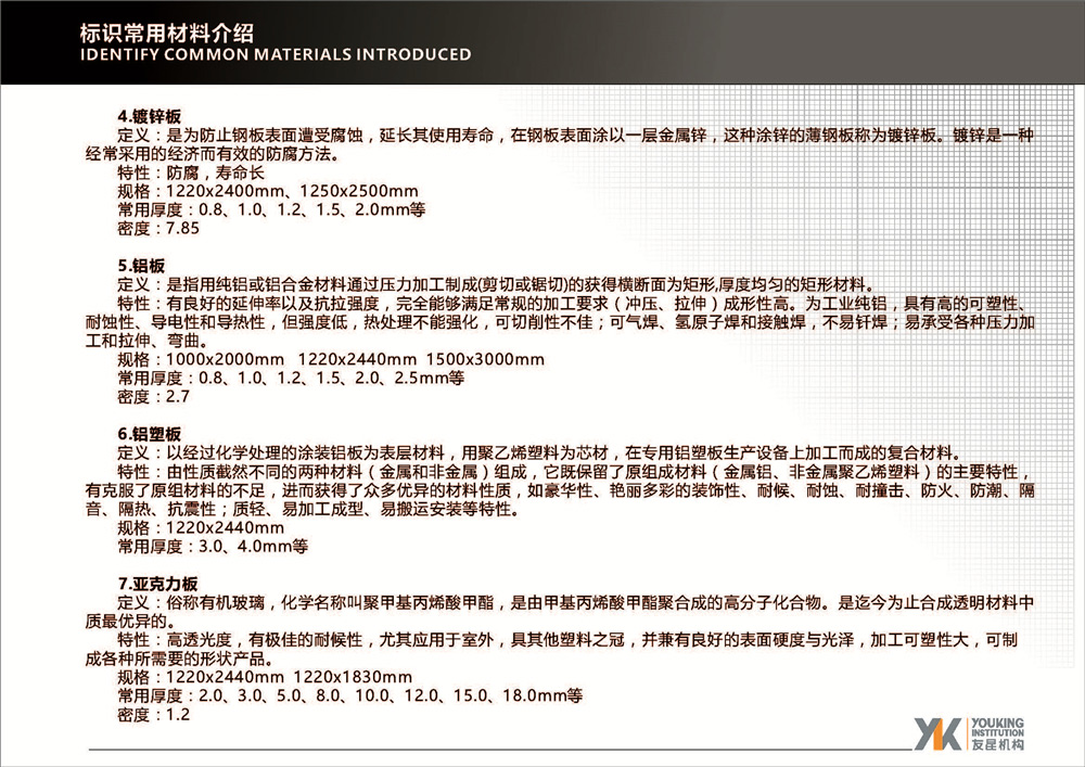 標(biāo)識(shí)常用材料介紹